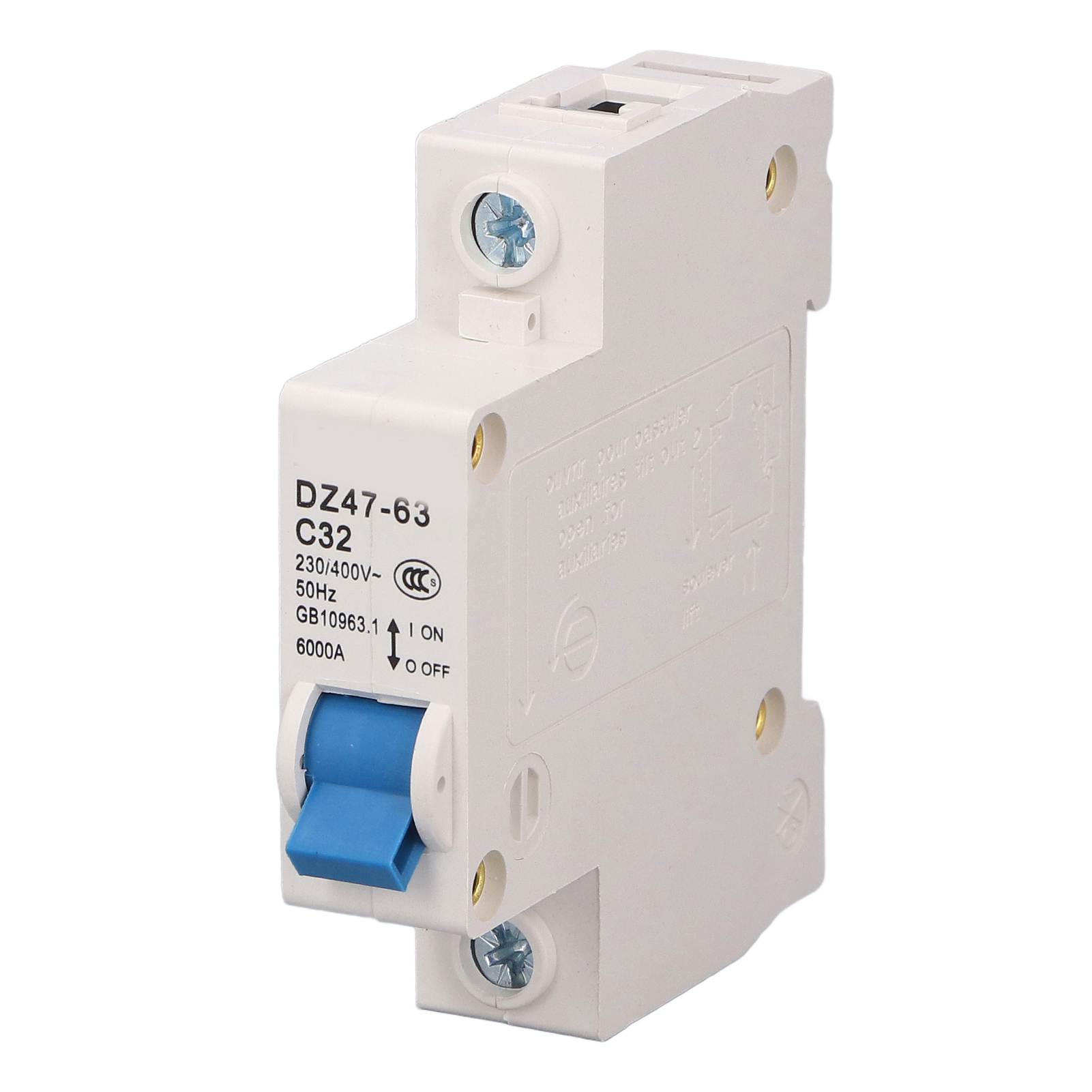 Leitungsschutzschalter 1p Mcb Din-schienenmontage 6000a Abschaltvermögen 230v 400v 32a Für Heimbüro