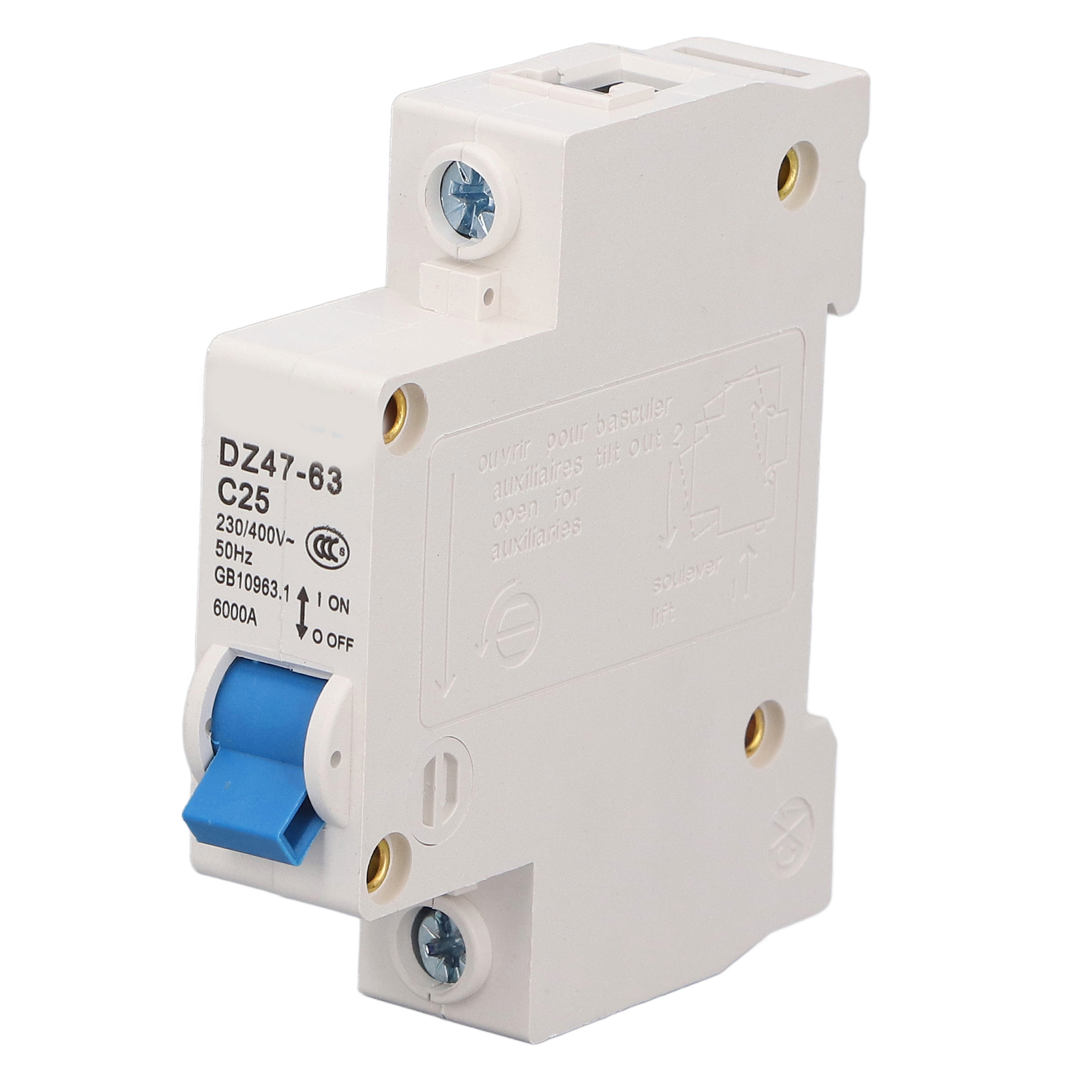 Mini-leistungsschalter (1-polig) Für Din-schienenmontage, 6000 A Abschaltvermögen, 230 V/400 V, 25 A