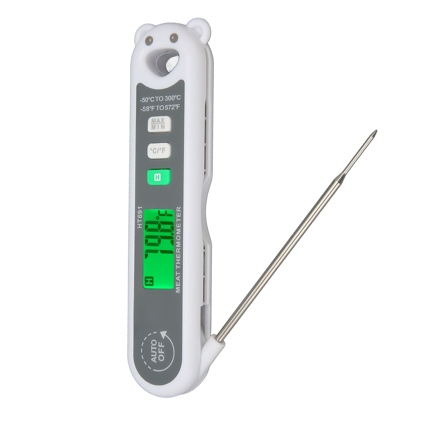 Wasserdichtes, Digitales, Faltbares Lcd-fleischthermometer Mit Sonde – ‐50℃‐300℃