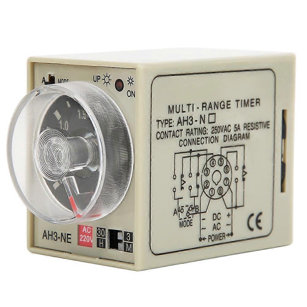 Einschaltverzögerungsrelais Mini Mehrfachzeitperiode Einstellbarer B Doppelmodus Ah3 Ne Ac220v