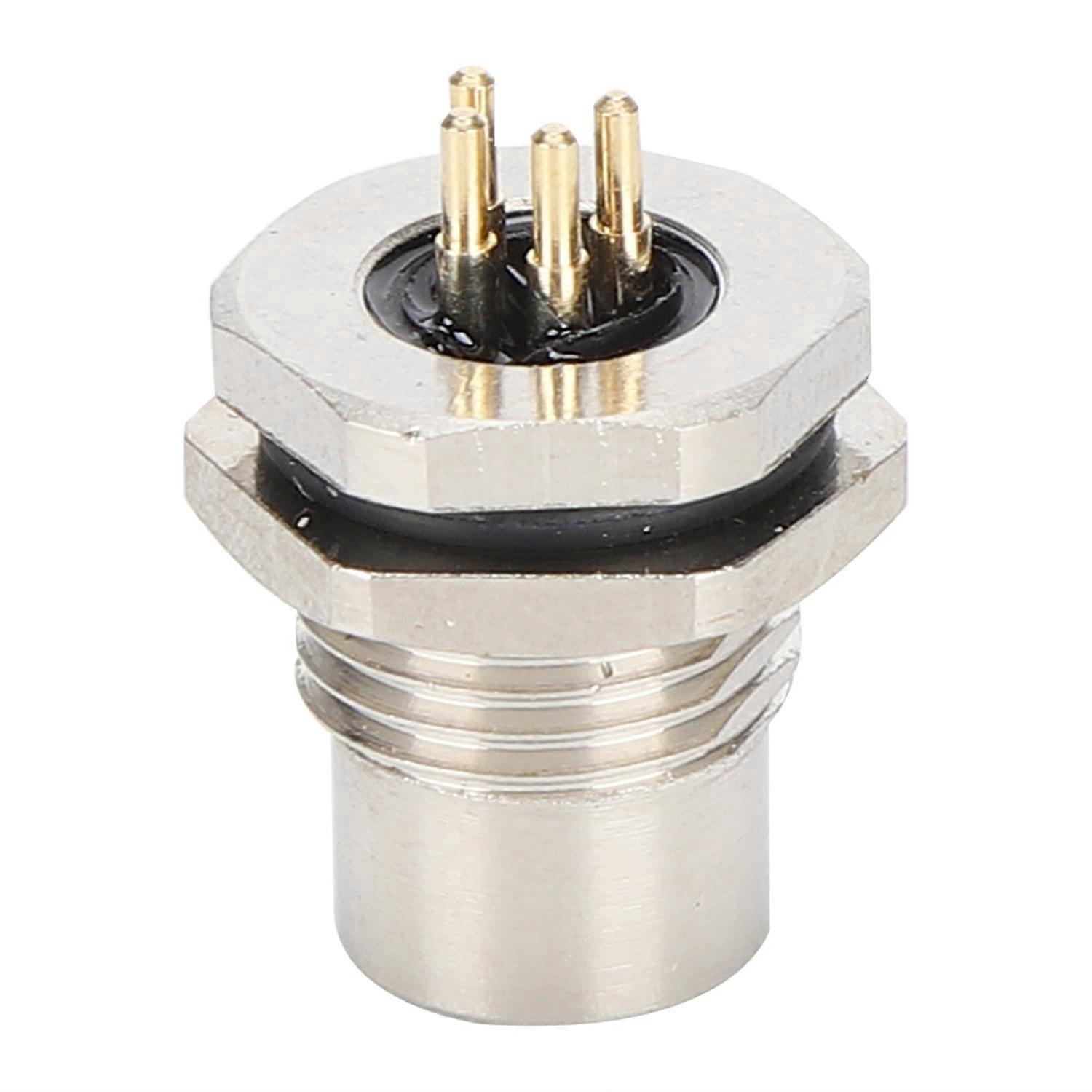 M8‑f3‑s4 Durchgangsbuchse, 4-poliger M8-stecker, Schutzart Ip67, Rückseitig Montiert, Gehäuse Aus Vernickeltem Messing