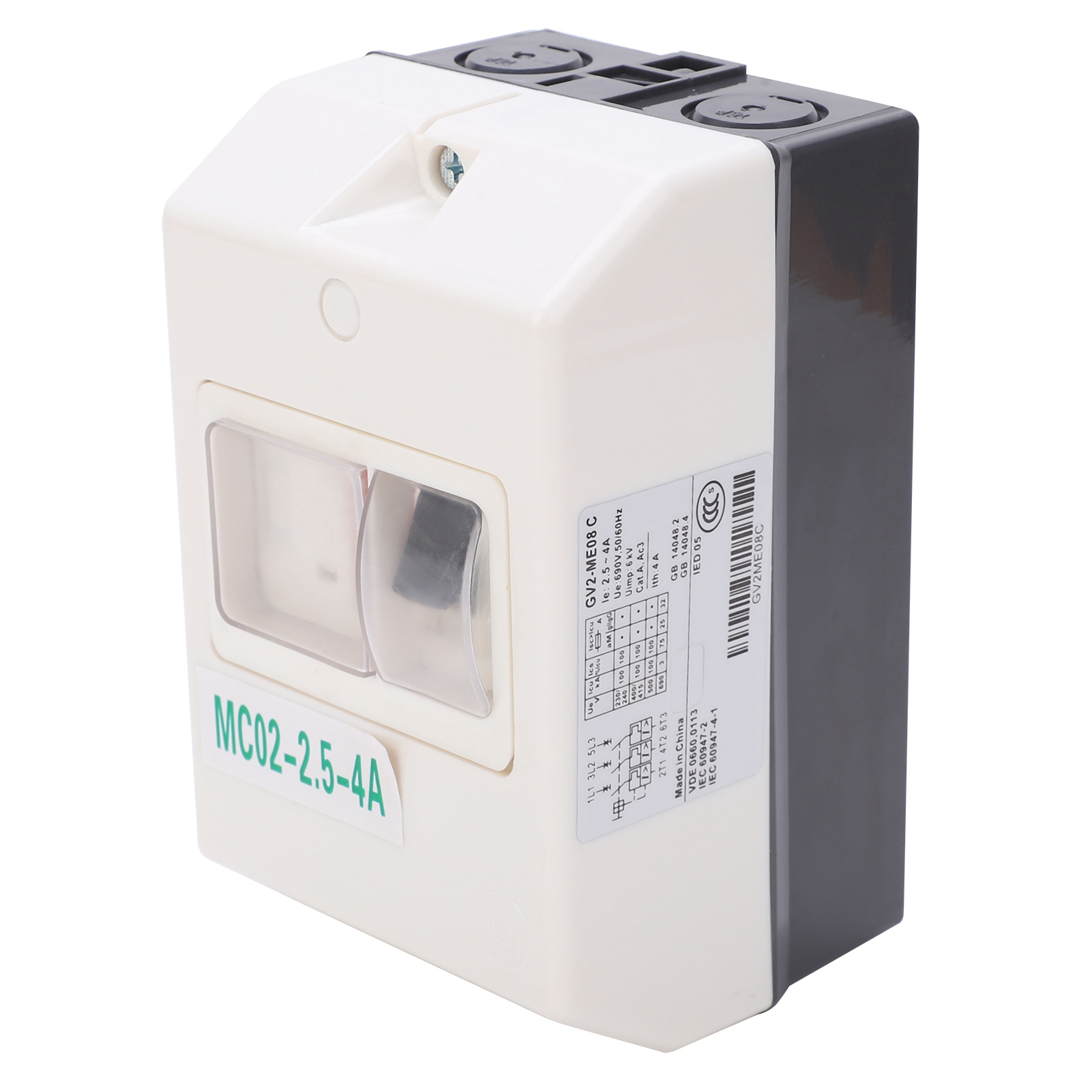 Motorschutzschalter, Elektrischer, Wasserdichter Leitungsschutzschalter Mc02‑2.5‑4a 220v/380v