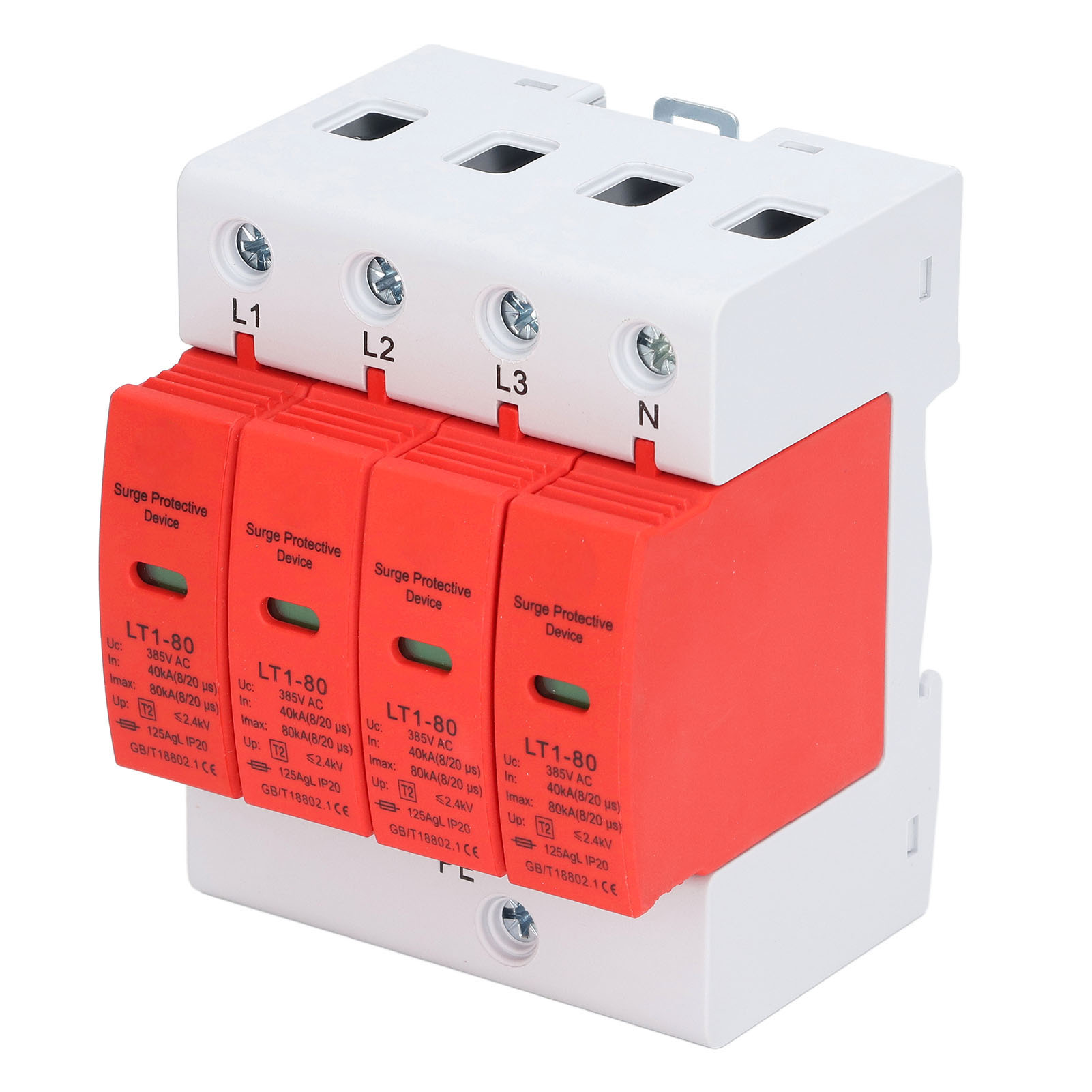 4-poliger Überspannungsschutz Für Elektrische Systeme 385 V Ac 40–80 Ka