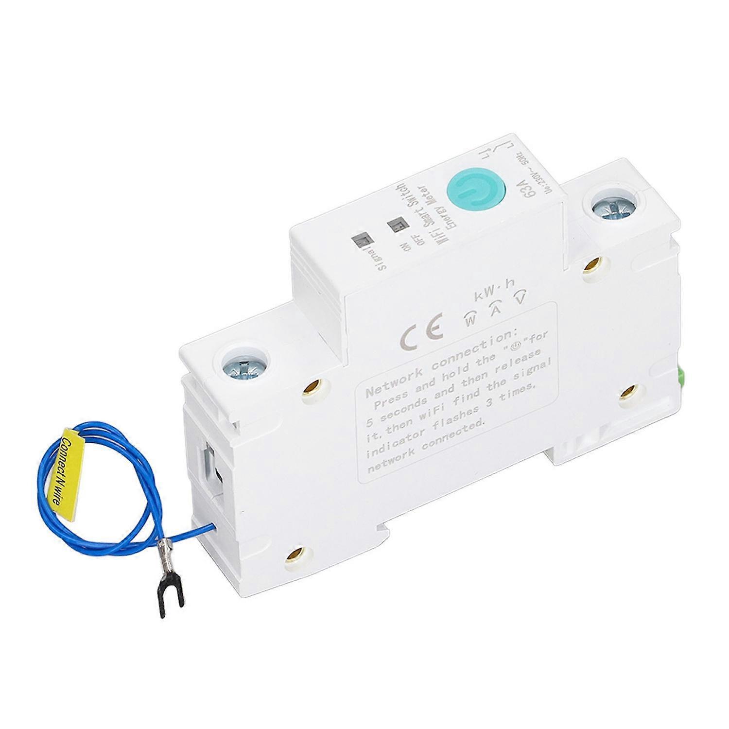 Intelligenter Wlan-leistungsschalter Mit Energiezähler Für Din-schienenmontage Zur Drahtlosen Steuerung Per Ewelink-app (ac230)