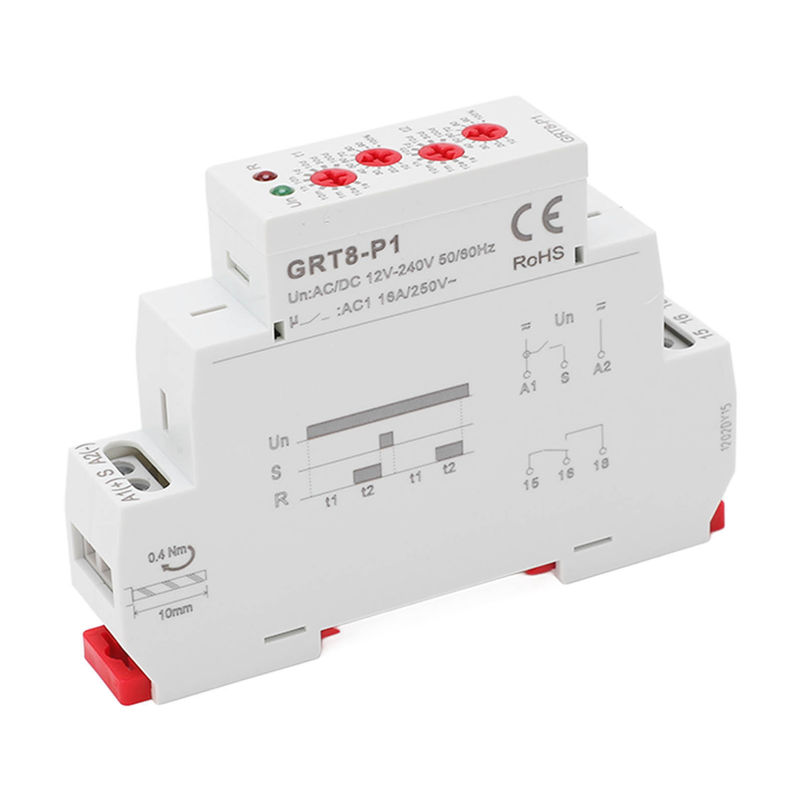 Impulsausgangs-zeitrelais, Multifunktionales Verzögerungsrelais Mit Led-anzeige, Ac/dc 12 V–240 V