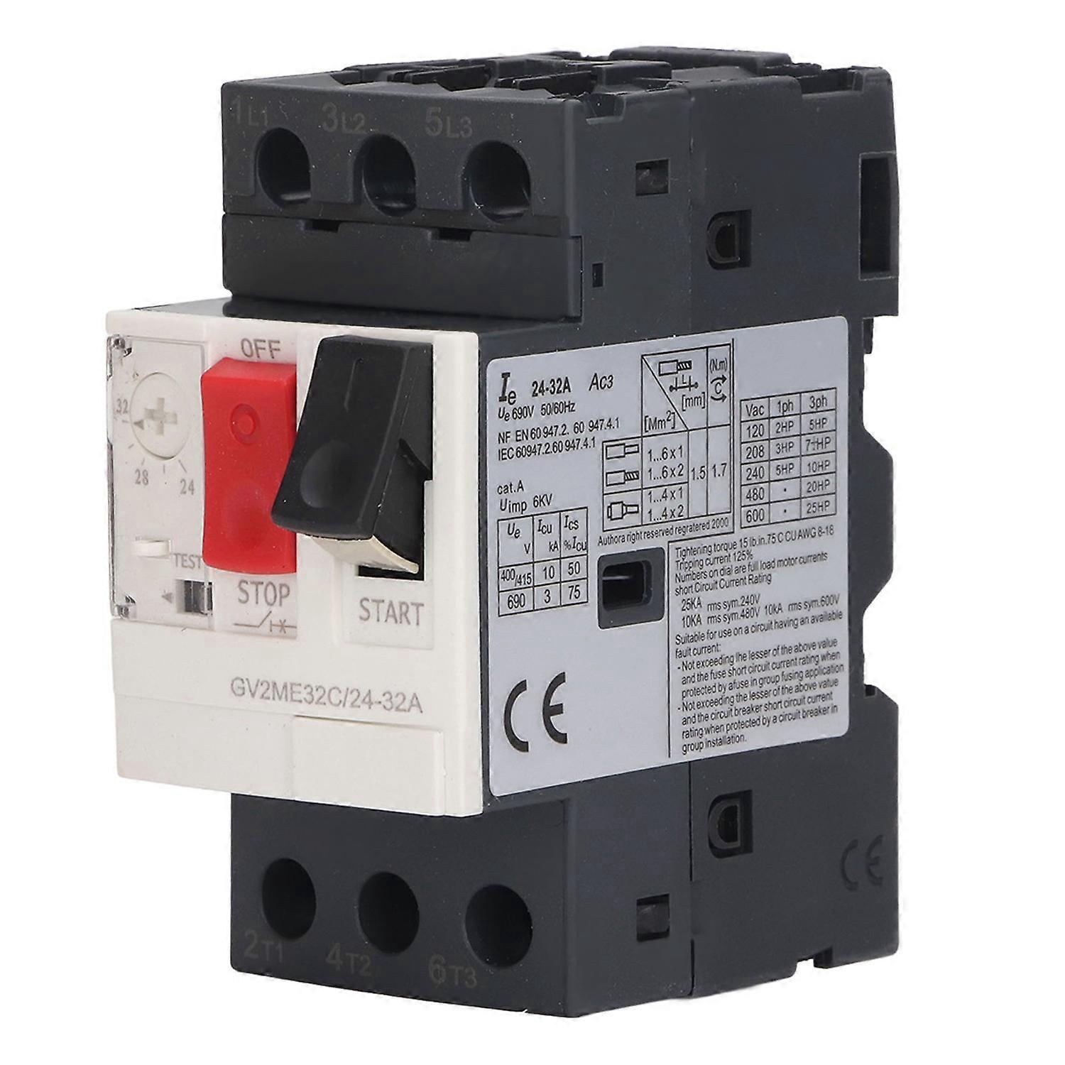 Motorschutzschalter 3p Überlastschutzschalter Manueller Motorstarterknopf Ac 690v Gv2-me32c 24
