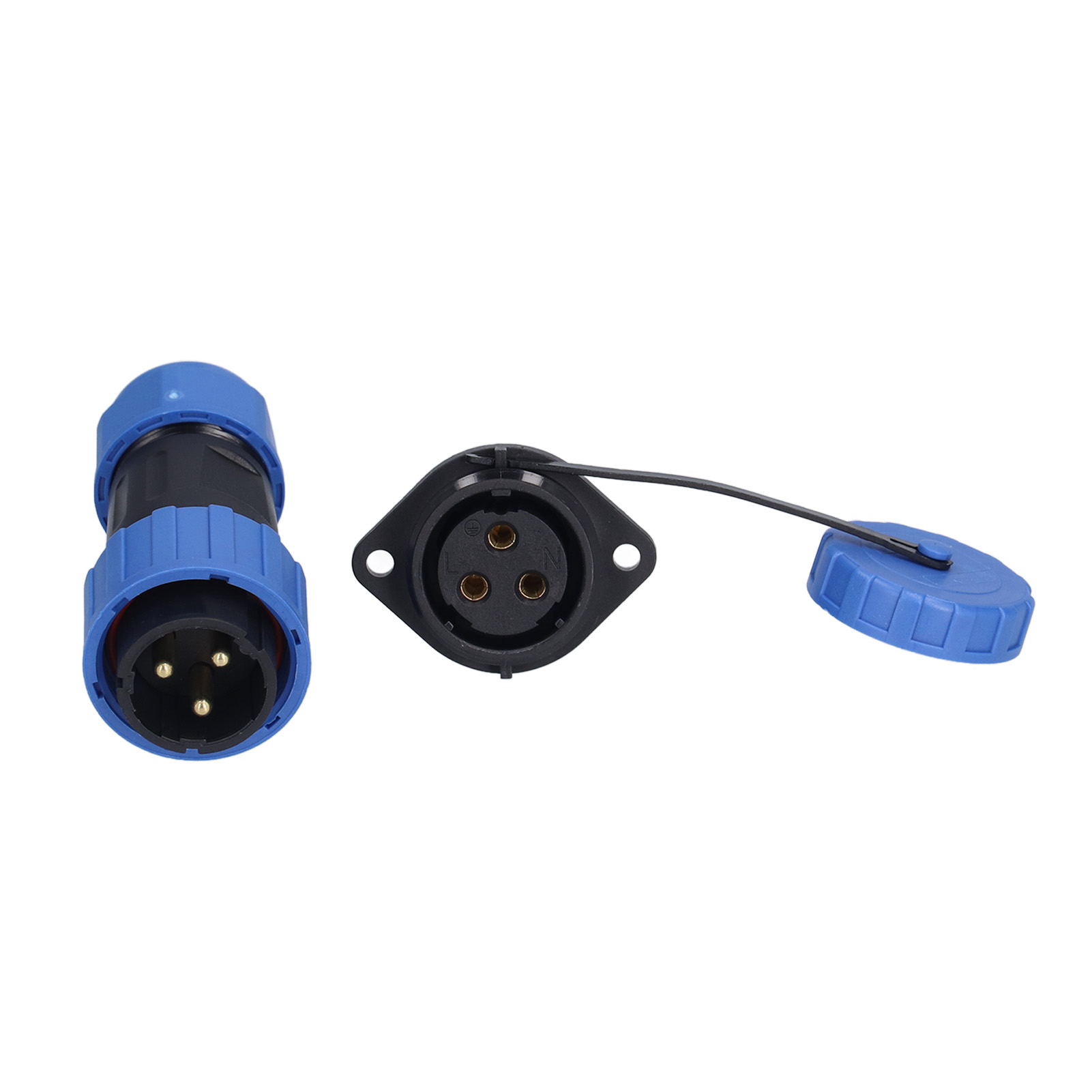 Ip68 Wasserdichter Stecker/buchse Flansch-stoßanschluss Luftfahrt-stromanschluss 250v 612mm Lp20 (3-polig)