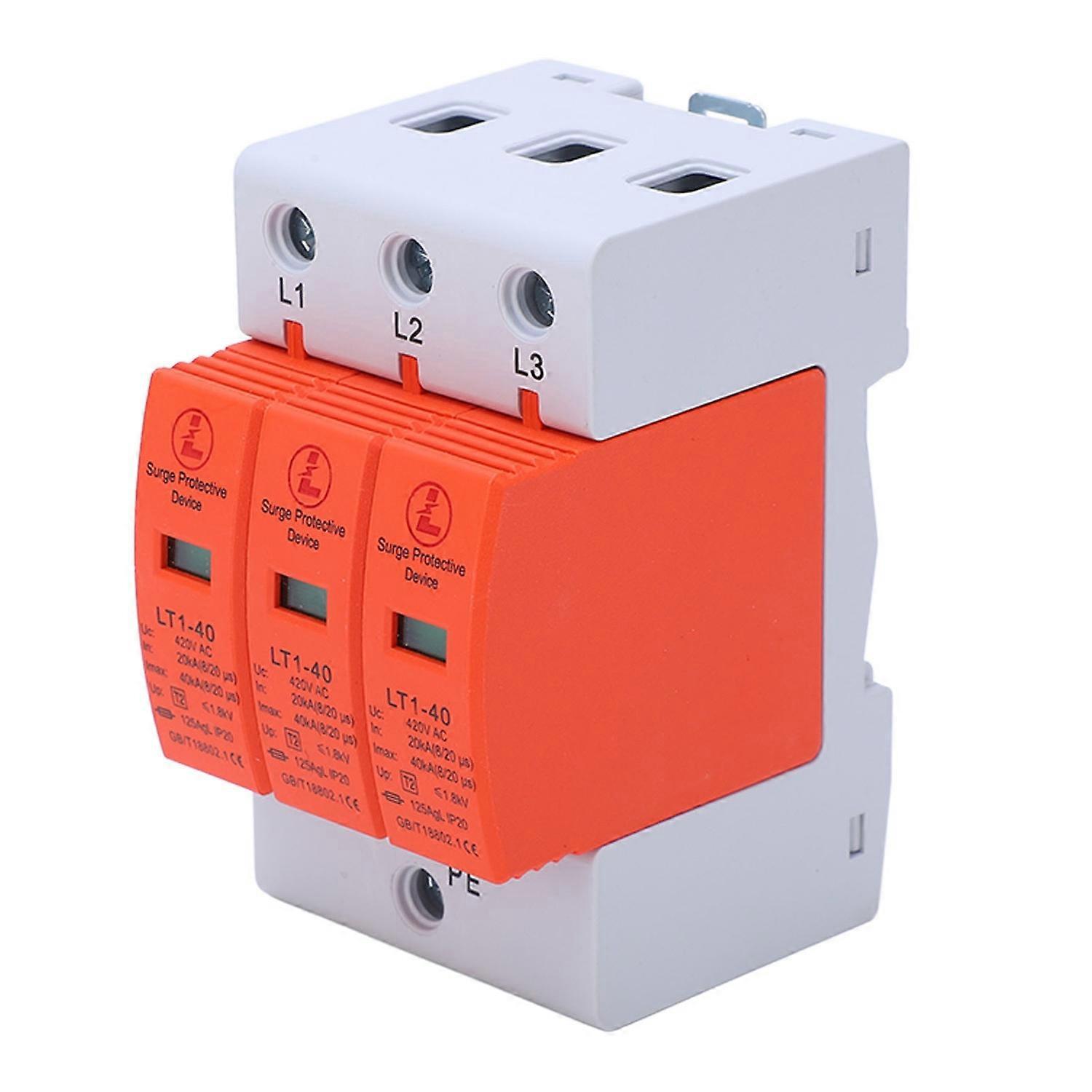 Überspannungsschutzgerät Mit Leitungsschutzschalter Für Heimwerkerbedarf, Elektroinstallationen, Ac 420 V, 20–40 Ka, 3-polig