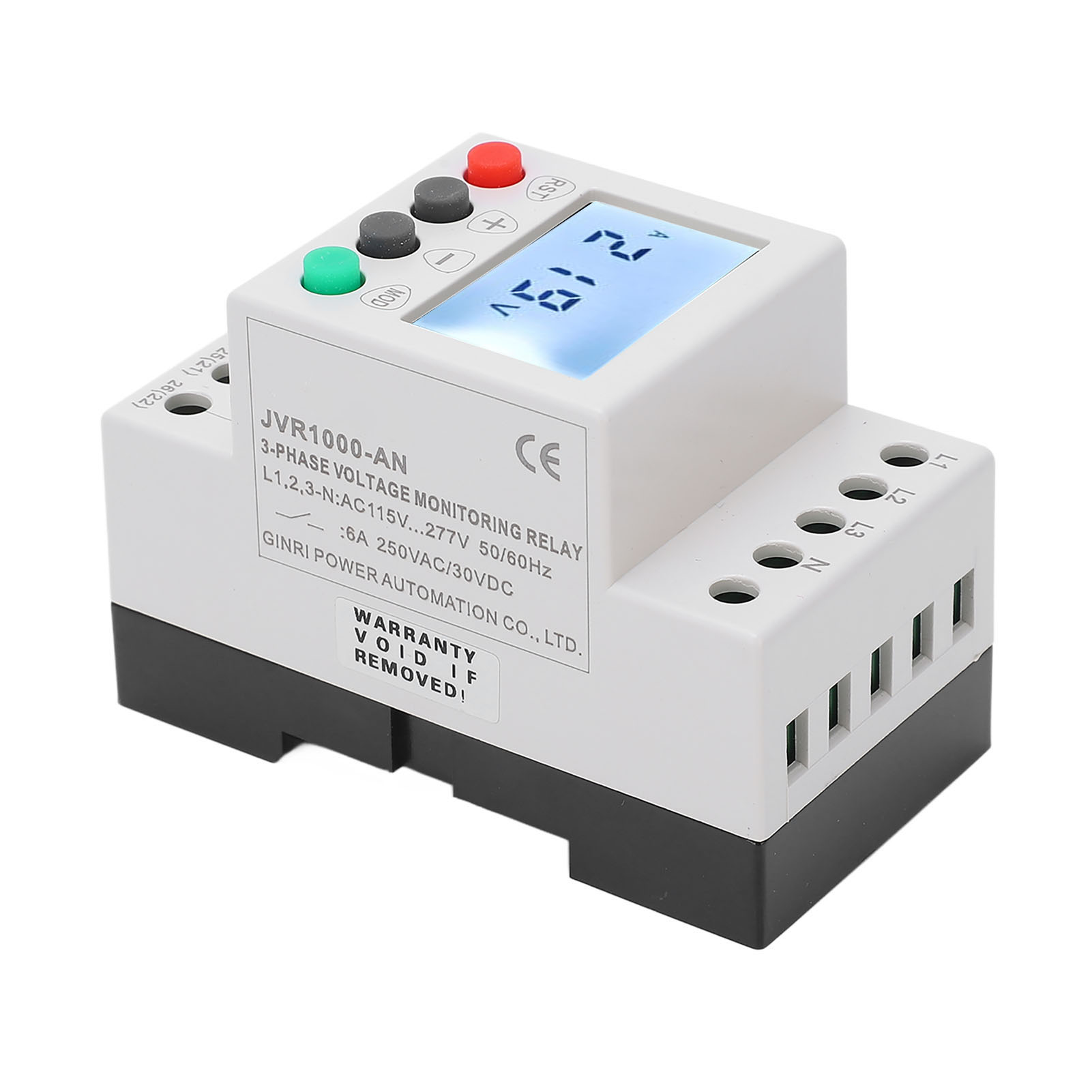 Lcd-drehstrom-4-leiter-spannungsüberwachungsrelais Mit Unter- Und Überspannungsschutz (115–277 V Ac)