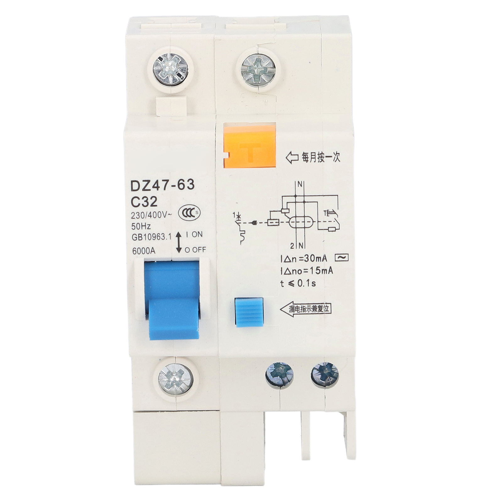 Kleiner Leitungsschutzschalter Mit Fehlerstromschutzschalter 30 Ma 230 V 400 V 1p+n 32 A Dz4763 C32