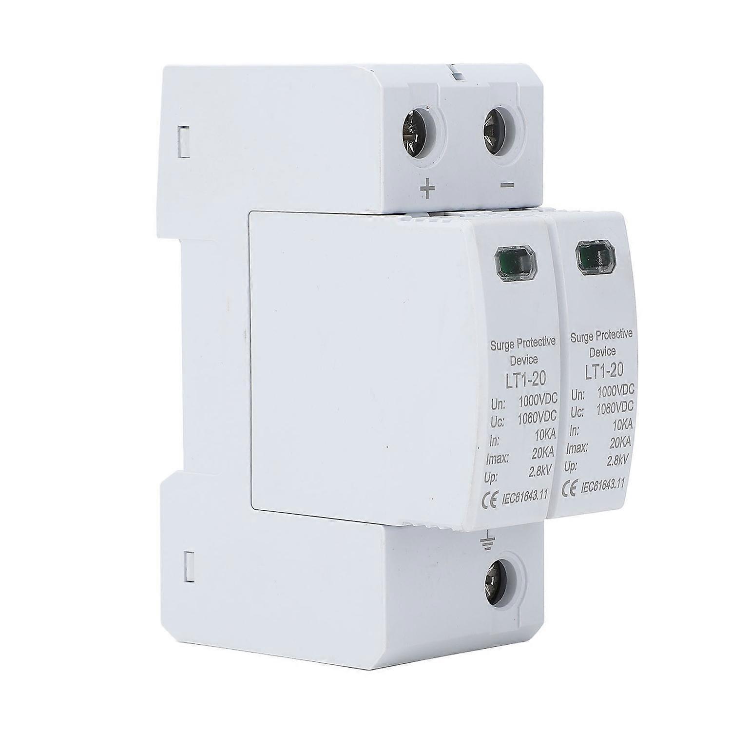 Überspannungsschutzgerät 2p Pc 35mm Schienenmontage Hausspannungsschutz Dc1000v 10ka‐20ka