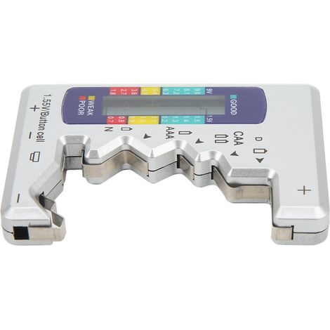 Digitaler Batteriekapazitätsmesser, Universell, Dcn Aaa Aa 9v 1,5v Knopfzellenanalysator, Silber