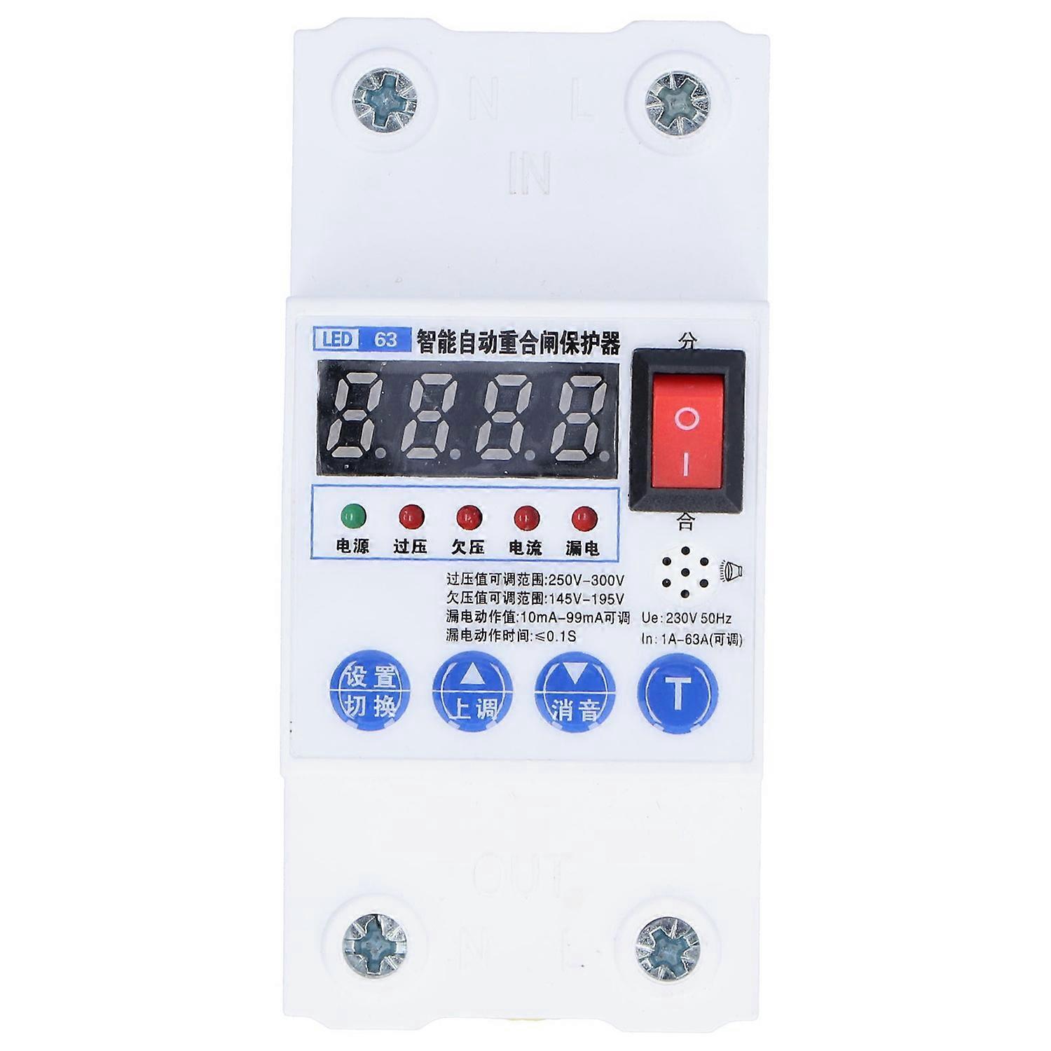 Fehlerstromschutzschalter Mit Intelligenter Automatischer Wiedereinschaltung, 45 Mm Breite, 230 V Ac, 50 Hz
