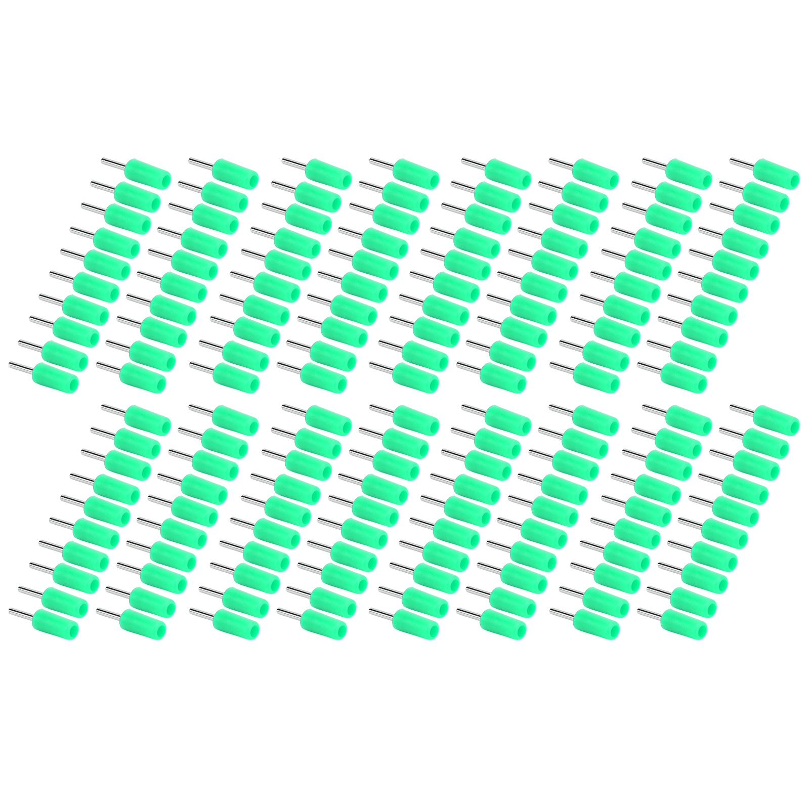 100 Stück Bananenstecker, Männlich, Vernickelt, Messing, Stift Gerade, Für Innere Federplatten J.10001, 2 Mm, Grün