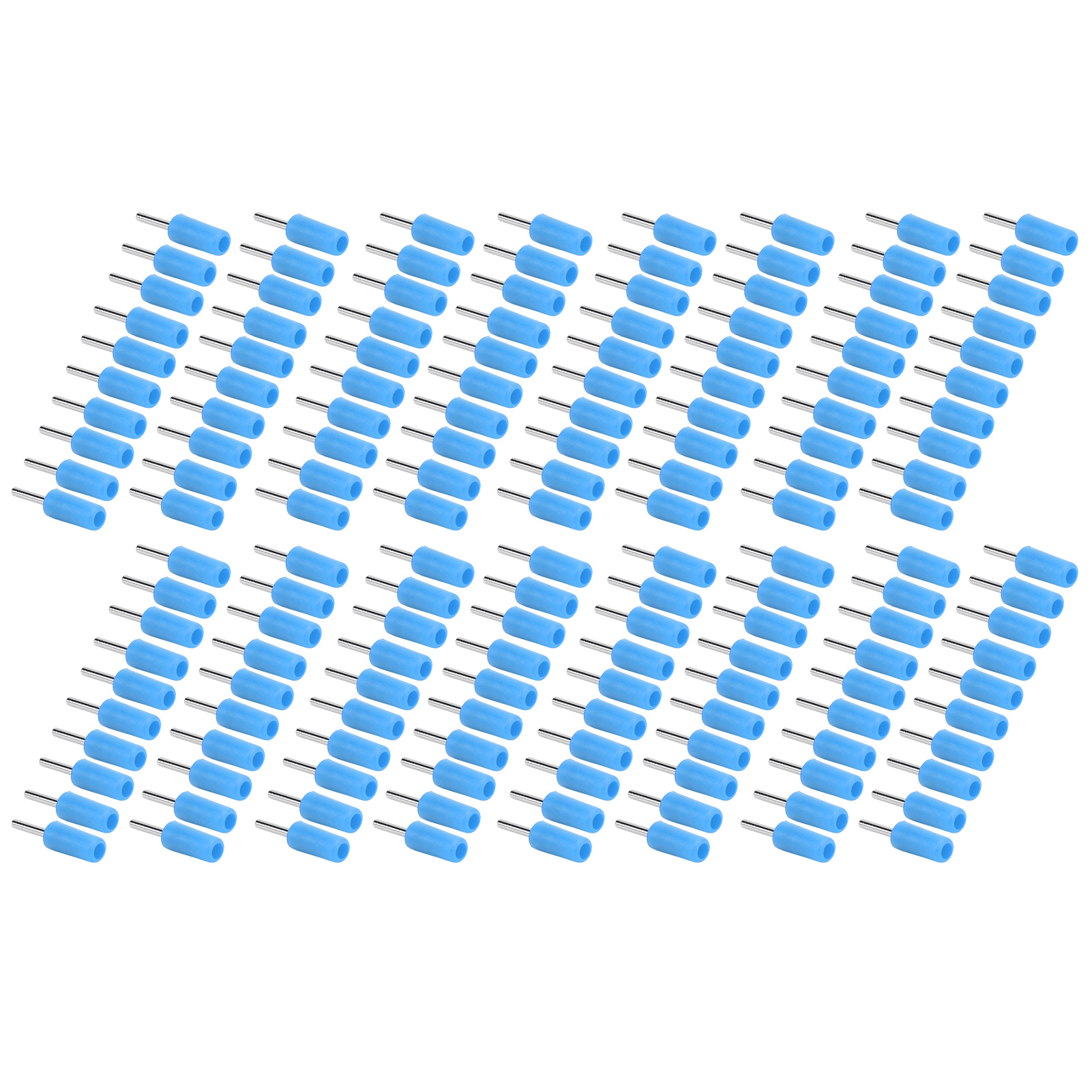 100 Stück Bananenstecker, Männlich, Vernickelt, Messingstift, Gerade, Für Innere Federplatten J.10001, 2 Mm, Blau