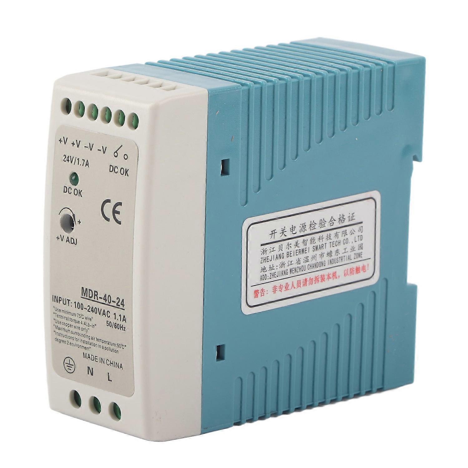 Berm Industrie-schaltnetzteil, Einzelausgang, Din-schiene, Mdr-40-24, 24 V, 40 W, 100–240 V Ac