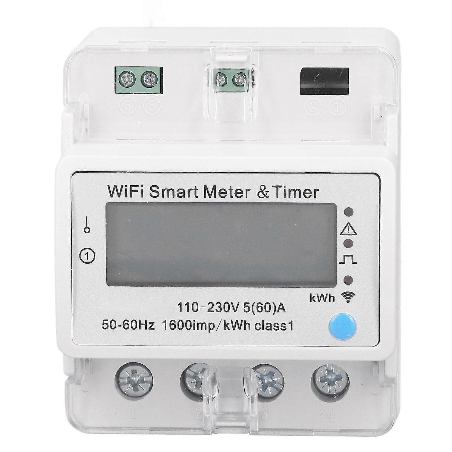 Intelligenter Energiezähler Mit Din-schienen-digitalanzeige, Wlan-fähiger Smart-energy-monitor-schalter, Wechselstrom 110 V