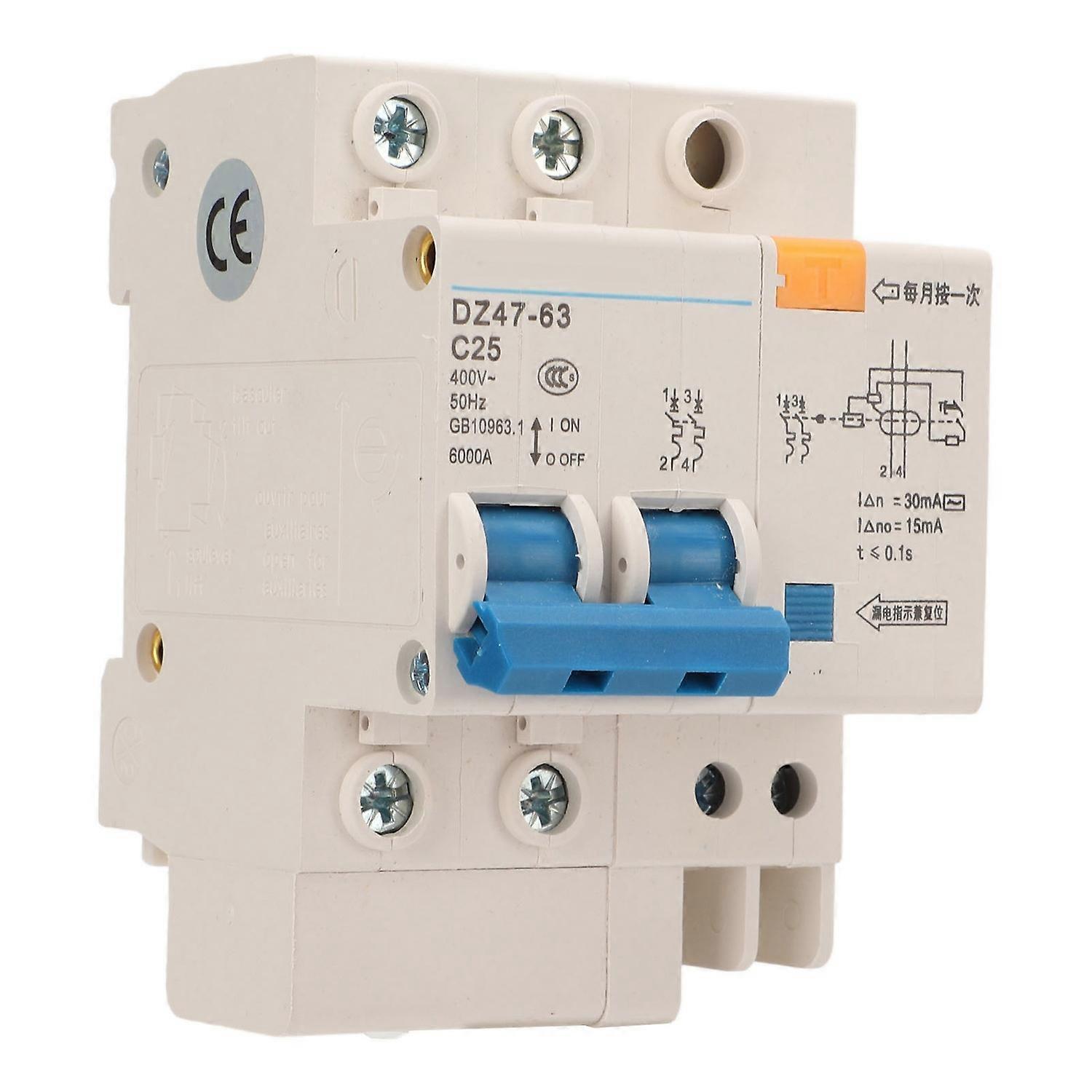 Miniatur-leistungsschalter Pa66 Gehäuse Modulare Bauweise 2p Strom-leistungsschalter Abschaltvermögen