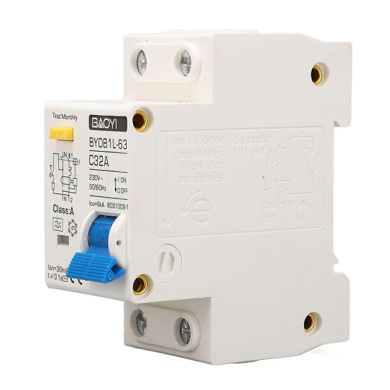 Ac-leistungsschalter 1p+n 32a 32ma 6ka Fehlerstromschutzschalter Din-schiene Typ A