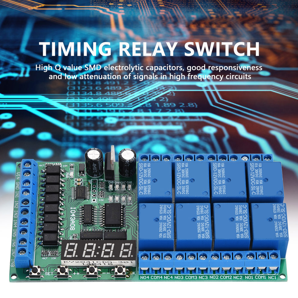 Dc 12v 8ch Led Multifunktions-digitalverzögerungs-zeitzyklus-zeitrelais-schaltmodul