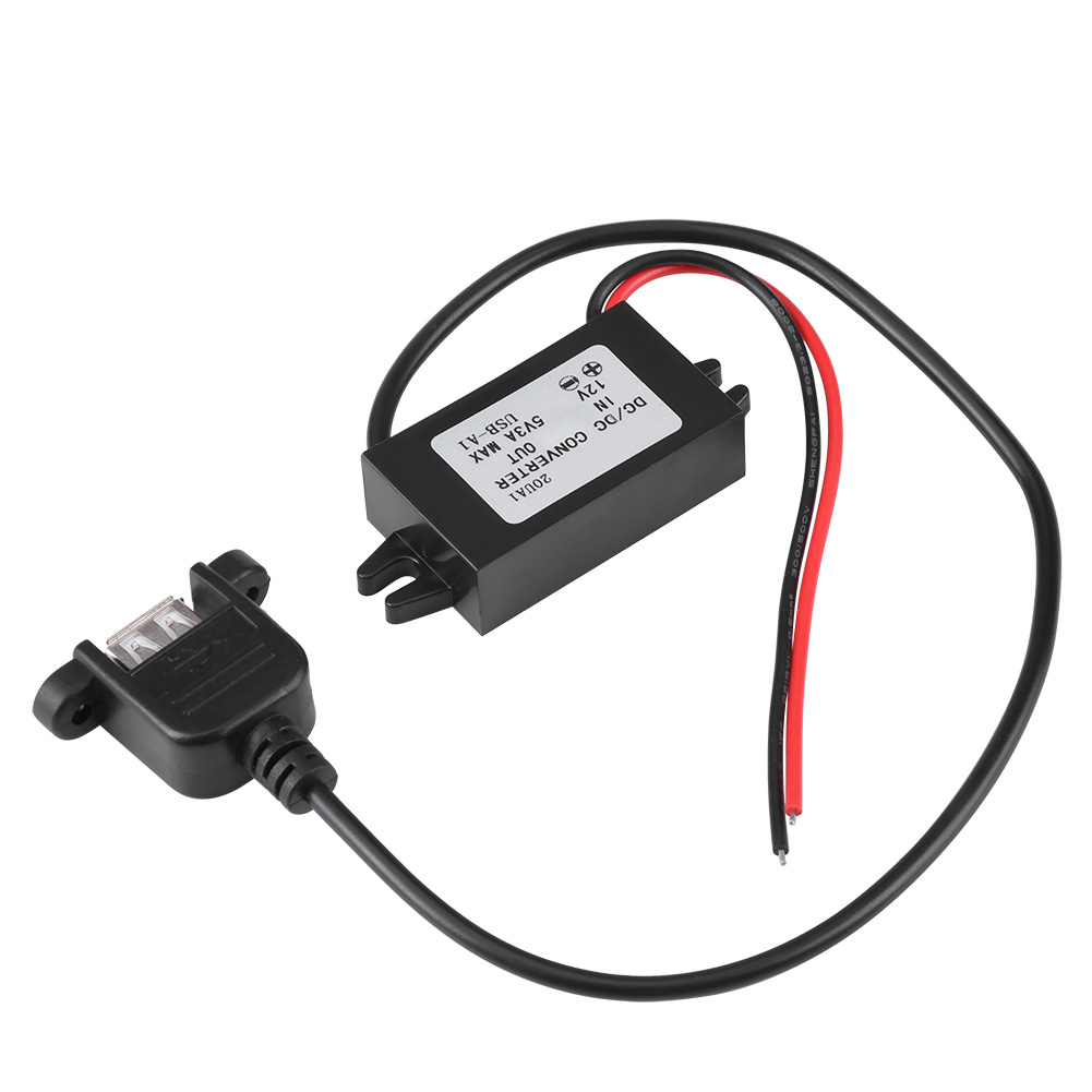 Kfz-gleichstrom-abwärtswandler (12 V Auf 5 V, 3 A, 15 W) Mit Usb-buchse Für Einbau In Die Schalttafel