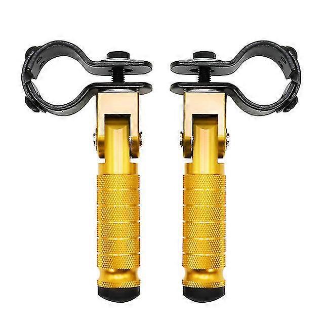 Cnc-gefräste Aluminium-motorradpedale, 8 Mm, Universell, Klappbar, Fußraste Für Motorräder, Mopeds, Karts, Roller – Gold