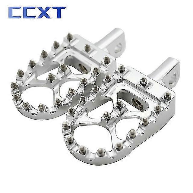 Cnc-gefräste, Breite Fußrasten Für Motorräder, 360° Drehbar, Passend Für Harley Dyna, Fat Bob, Softail, Sportster, Street Bob, Motocross, Universal – Silber