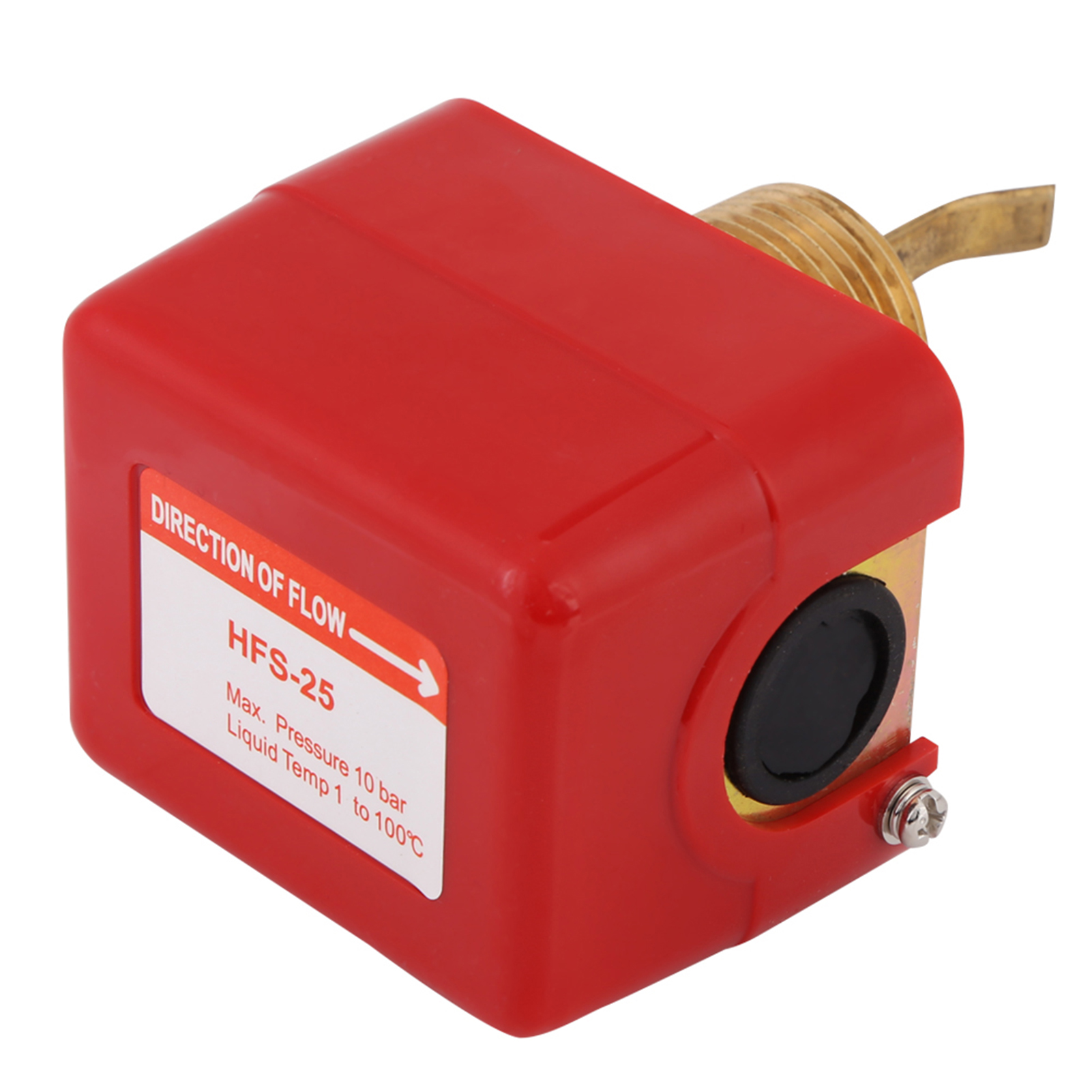 1 Stück Ac250v 10bar Messing-wasserdurchflussschalter Mit Paddelsteuerung, Npt-gewindeanschluss, Rot
