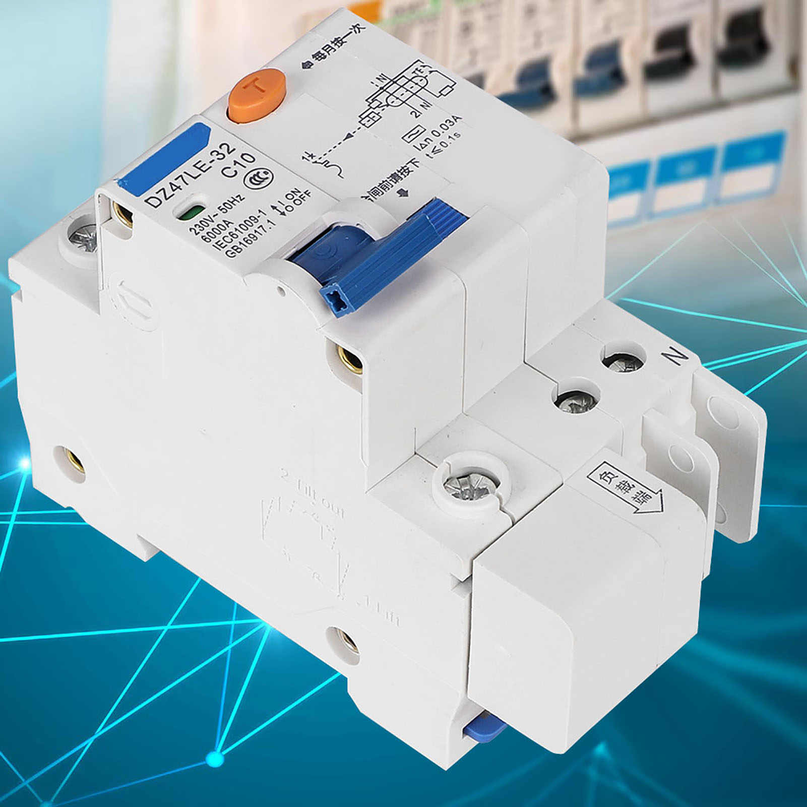 Dz47le 32 1p+n 10a Fehlerstromschutzschalter Mit Überstromschutz