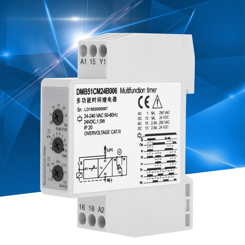 Dc 24v & Ac 24-240v Multispannungs-zeitrelais-ausschalter Mit 7 Funktionsoptionen