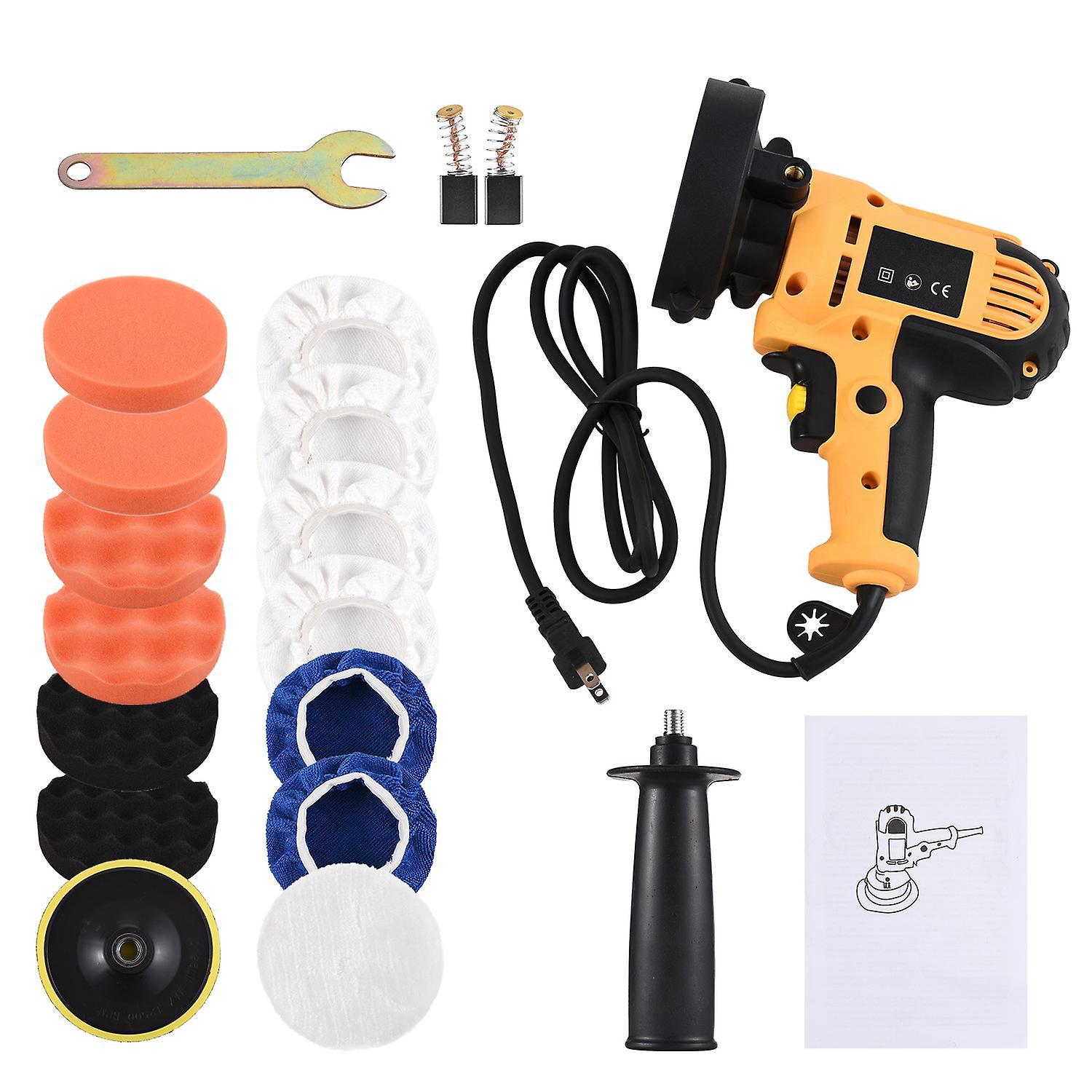 5-zoll-elektro-poliermaschinen-set, 700 W, Autopoliermaschine, 600–3700 U/min, Variable Poliergeschwindigkeit, Mit Goldbeschichtung