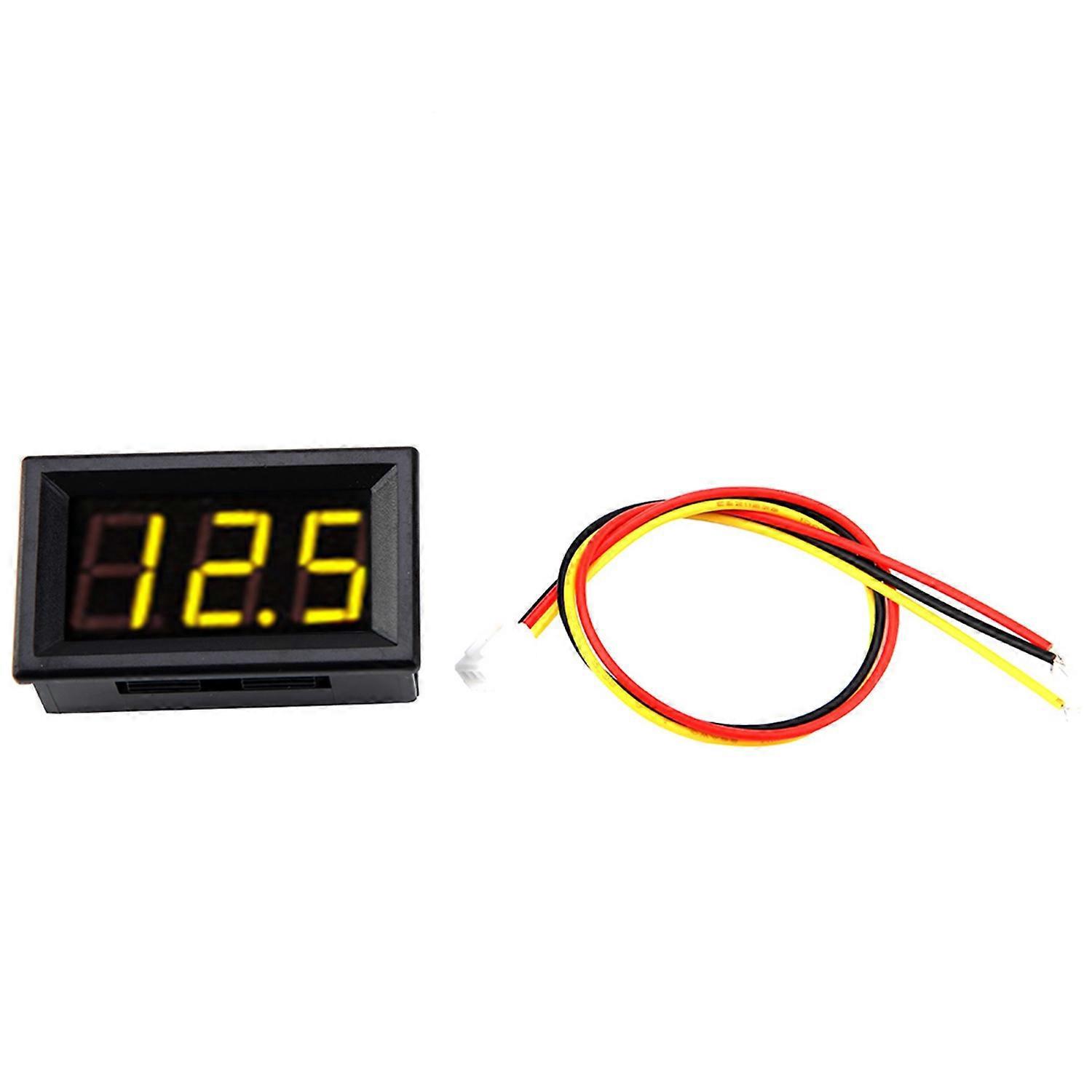 0,56" 3-draht-digital-led-voltmeter-spannungsmesser-panel Mit Verpolungsschutz Dc 0-100 V (gelb)
