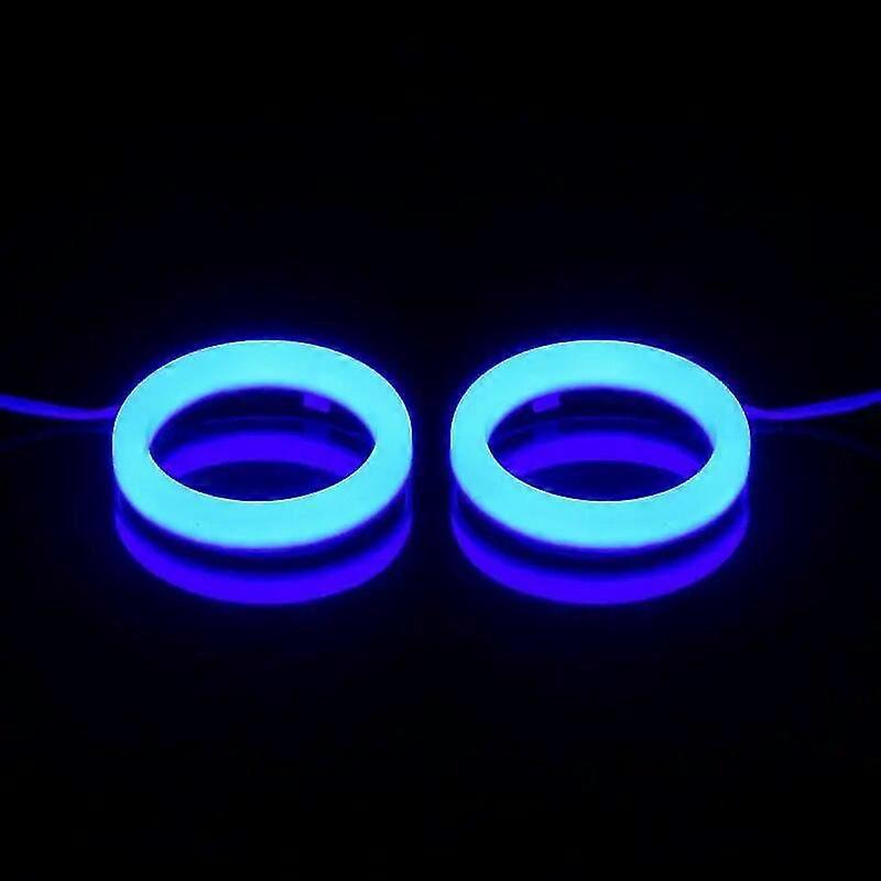 2 Stück Led-scheinwerfer Mit Angel Eyes, Nebelscheinwerfer, Tagfahrlicht, Halo-ring, 12 V, 60–120 Mm, Hohe Qualität, Blau – 100 Mm