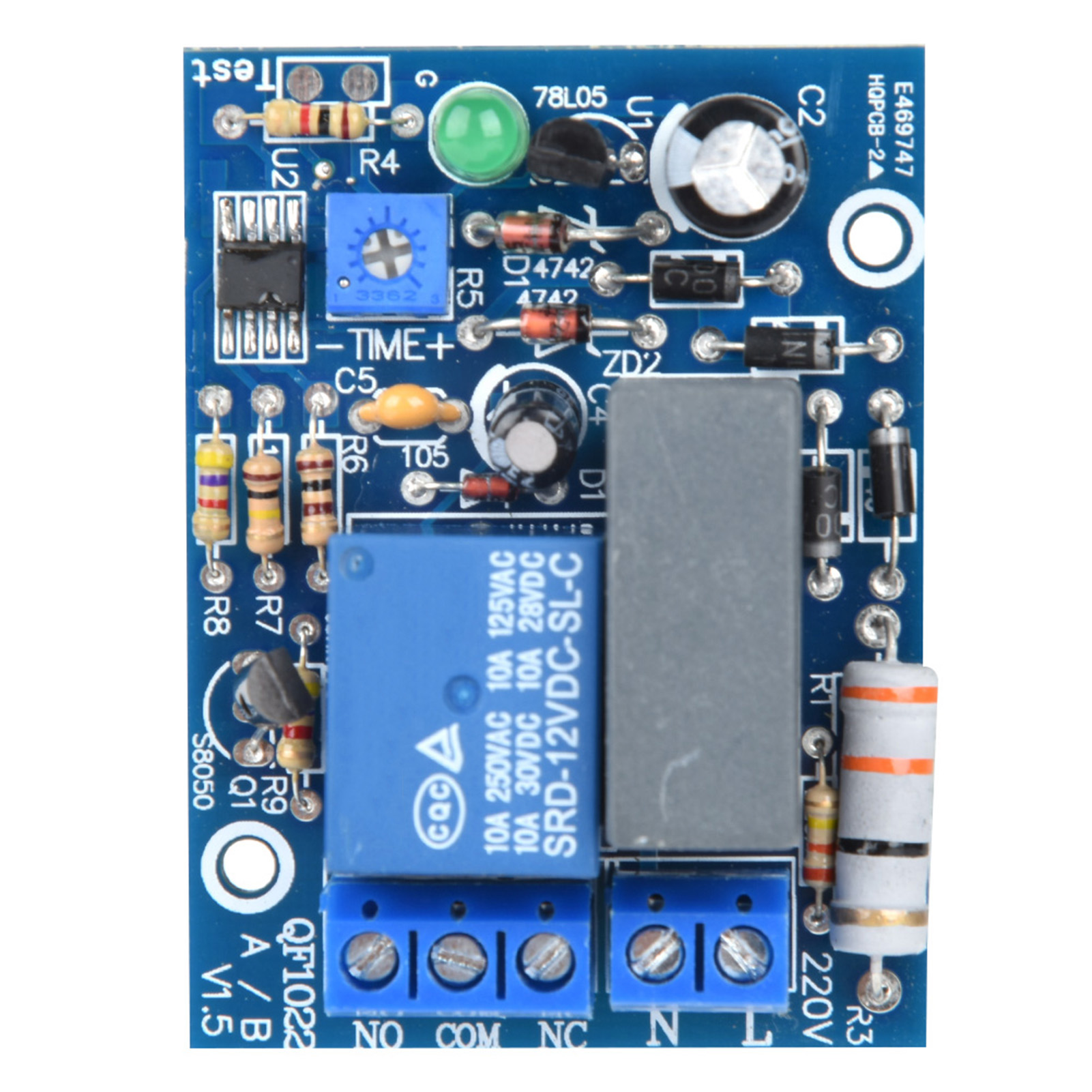 220vac Einstellbarer Timer-verzögerungsschalter Zeitrelaismodul Last (010 Min)