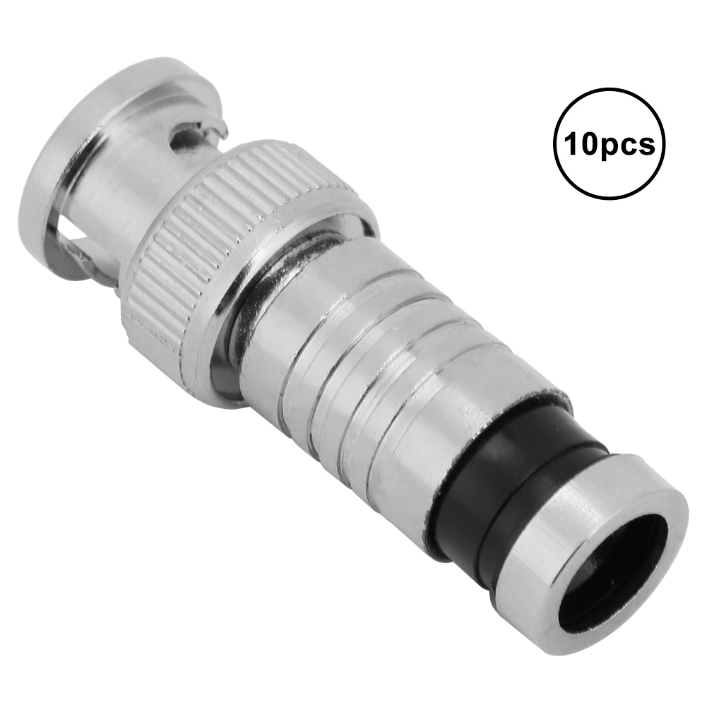 10 Stück Bnc-kompressionsstecker (stecker) Fr-koaxialadapter Q9 Für Rg59-cctv-systeme