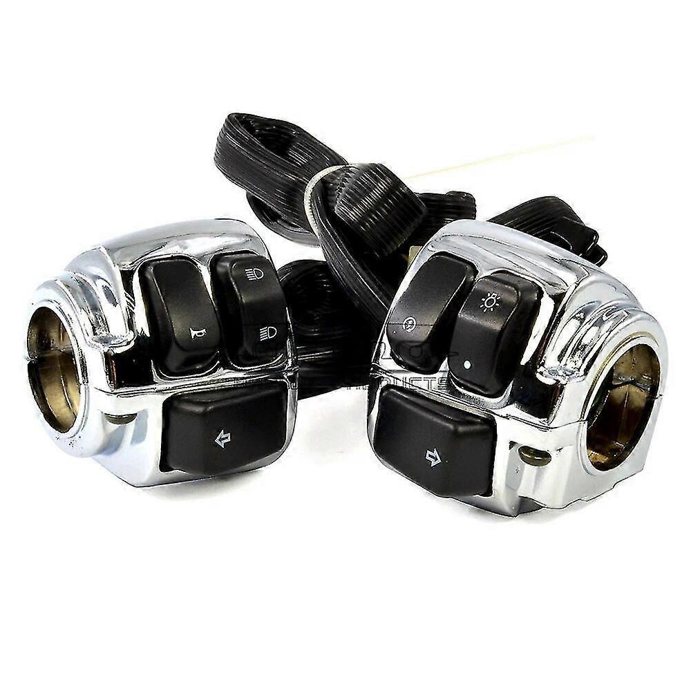 1 25-mm-lenker-hupen-blinker-licht-tastenschalter Für Sportster 883 1200 Xl Xr Xlh V-rod Touring Softail Dyna – Chromschalter
