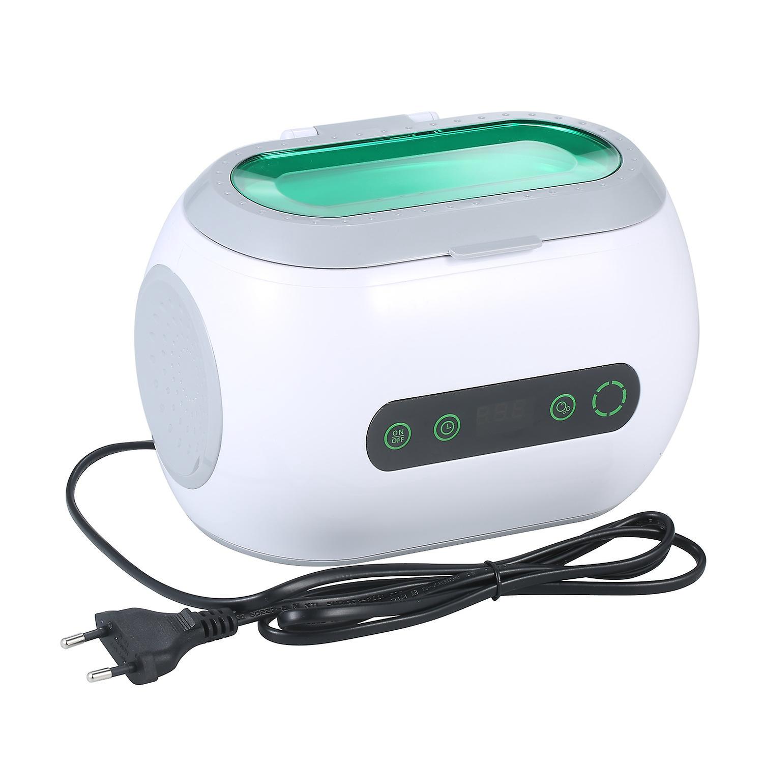 600 Ml Digitaler Ultraschallreiniger Mit Entgasungsfunktion, Haushaltsbrillenreinigungsgerät Mit Edelstahlstecker (eu) – Weiß