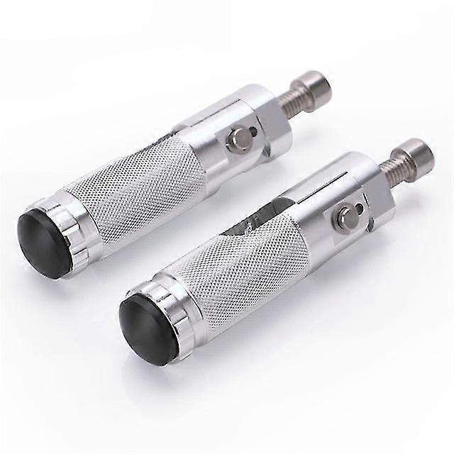2 Stück Motorrad-klappfußrasten, Universal-cnc-aluminium-motorradfußrasten, Hinterradpedale, Set-teile Hc016 – Silber
