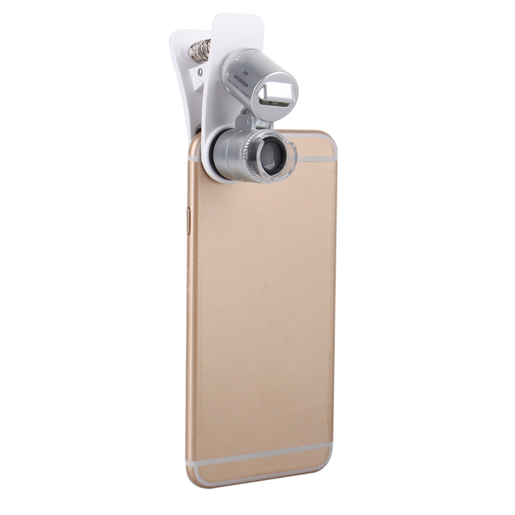 60-fache Vergrößerungsglas Mit Led-mikroskop Und Clip Für Handykameras (iphone)