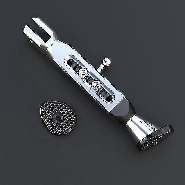 1 Stück Verstellbarer Cnc-gefräster Motorradständer Aus Aluminium, Fußstütze Für Motorräder, Parkbein, Fußseitenstütze – Silber