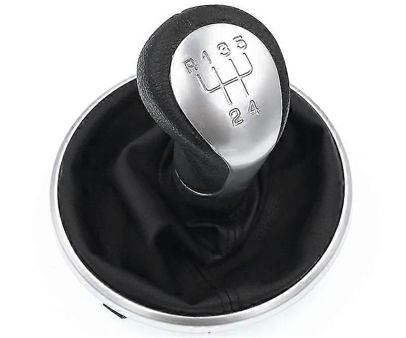 Schaltknauf Aus Leder Mit Ledermanschette Hztwfc-1411 Für Skoda Fabia 2 Mk2 2007-2010 Und Roomster 2006-2010