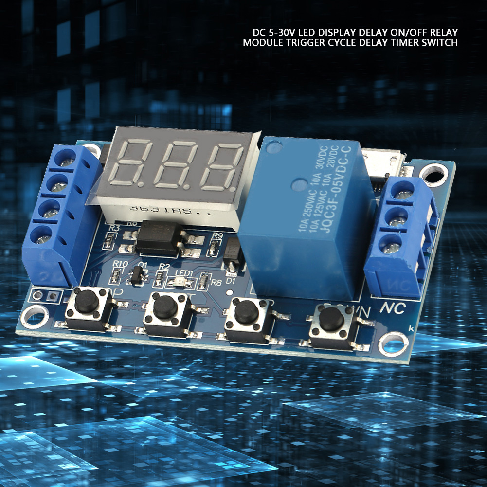 Dc 5-30v Led-anzeige Verzögerung Ein/aus Relaismodul Triggerzyklus Verzögerungs-timer-schalter
