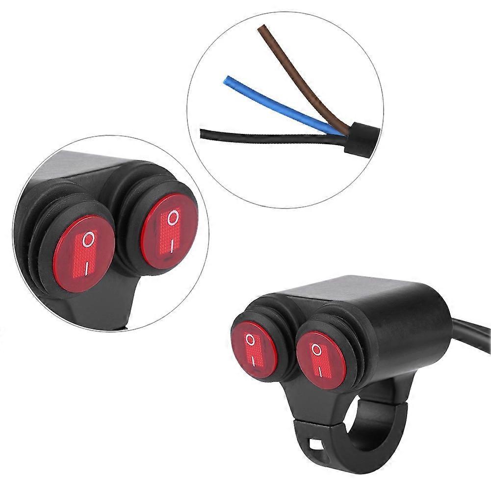 22 Mm Universal-motorradlenker-scheinwerfer-, Brems-, Nebelscheinwerfer-, Hupen-doppelknopfschalter Modell C