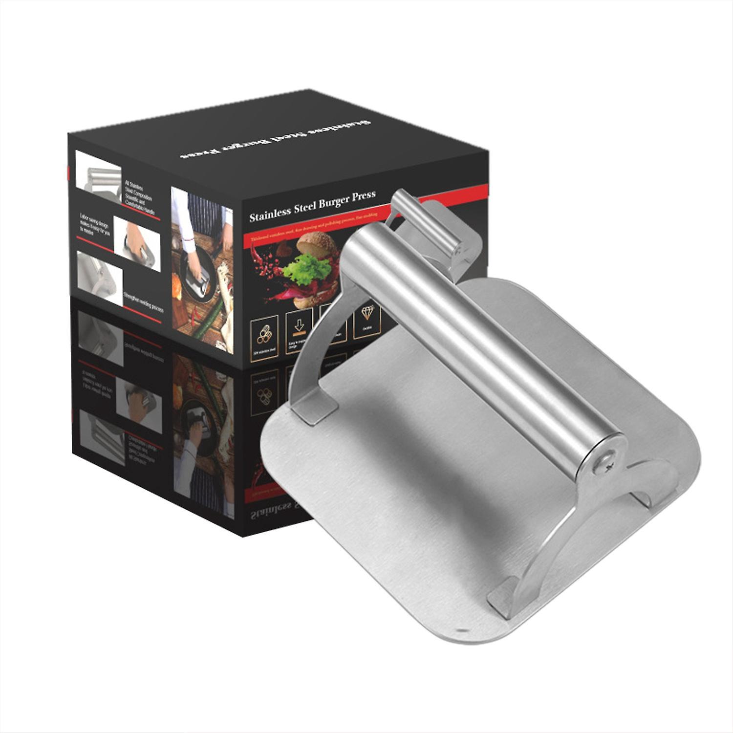 Antihaft-burgerpresse Mit Ergonomischem Griff, Lebensmittelechter Edelstahl, Bacon-wurst-presse