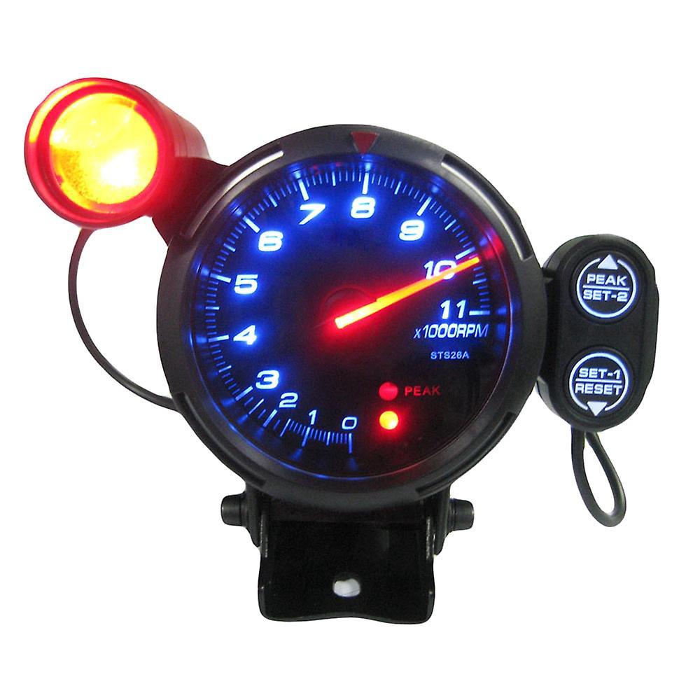 3,5"-zeiger-tachometer-set Mit Blauer Led, Kfz-anzeige, Schwarzem Zifferblatt Und Silbernem Ring