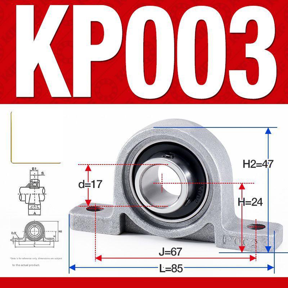 Satz Mit 4 Kp003 Stehlagern Aus Zinklegierung – Vertikale Lagerstütze, 17 Mm Bohrung, Für Getriebe Und Maschinen, Silber