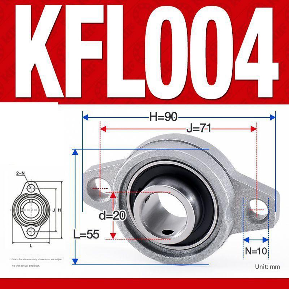 Satz Mit 4 Kfl004 Zinklegierungs-stehlagern – 20 Mm Durchmesser, Diamantgelagerte Lager Für Wellen Und Mechanische Getriebe, Silber