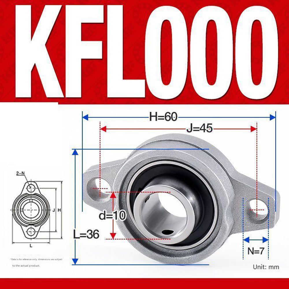 Satz Mit 4 Kfl000 Flanschlagern Aus Zinklegierung – Diamantlager Mit 10 Mm Bohrung Für Getriebe Und Maschinen, Silber