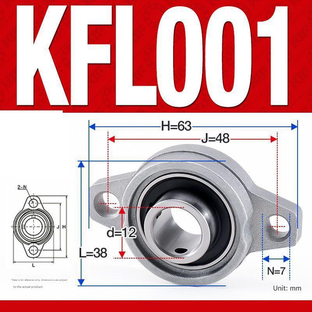 Satz Mit 4 Kfl001 Zinklegierungs-stehlagern – Kp08 Kfl08 Diamantlagerstütze, 12 Mm Innenbohrung, Für Getriebe Und Maschinen, Silber