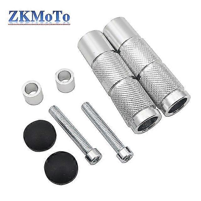 2 Stück, 5 Farben, Universelle Cnc-gefräste Aluminium-fußrasten Für Motorräder, Fahrräder Und Atvs – Silber
